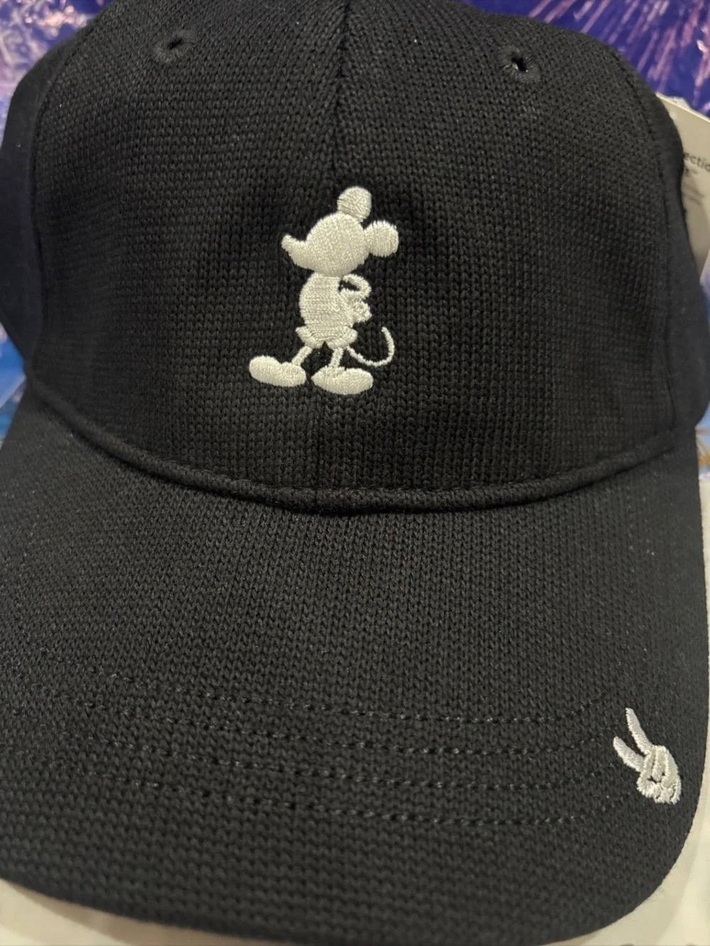 DISNEY X LOVE YOUR MELON Fit Knit Mickey Mouse Peace Ball Cap Hat With Bag NWT